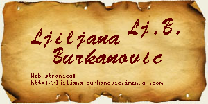 Ljiljana Burkanović vizit kartica